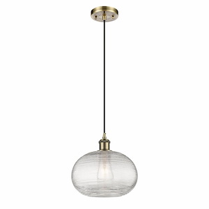Ithaca - 1 Light Cord Hung Mini Pendant In Industrial Style-9.5 Inches Tall and 10 Inches Wide - 1330045