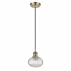 Ithaca - 1 Light Cord Hung Mini Pendant In Industrial Style-7 Inches Tall and 6 Inches Wide - 1329983