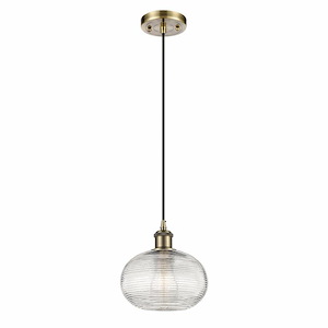 Ithaca - 1 Light Cord Hung Mini Pendant In Industrial Style-8.25 Inches Tall and 8 Inches Wide