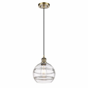 Rochester - 1 Light Cord Hung Mini Pendant In Industrial Style-9.88 Inches Tall and 8 Inches Wide - 1329959