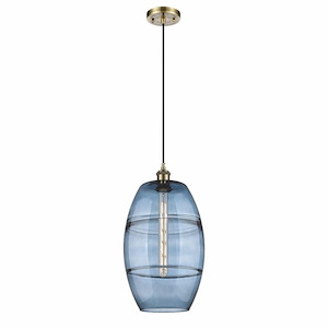 Vaz - 1 Light Cord Hung Mini Pendant In Industrial Style-18.5 Inches Tall and 10 Inches Wide