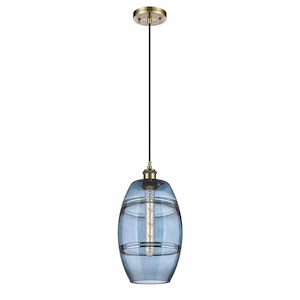 Vaz - 1 Light Cord Hung Mini Pendant In Industrial Style-9.88 Inches Tall and 8 Inches Wide