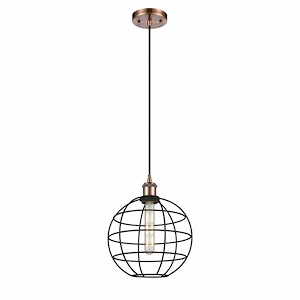 Lake Placid - 1 Light Cord Hung Pendant In Industrial Style-12.5 Inches Tall and 10 Inches Wide