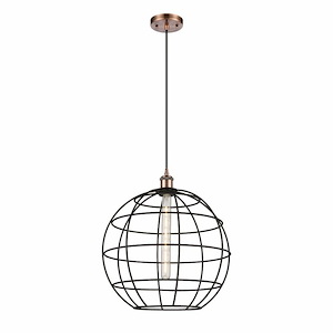 Lake Placid - 1 Light Cord Hung Pendant In Industrial Style-17.75 Inches Tall and 16 Inches Wide - 1316753
