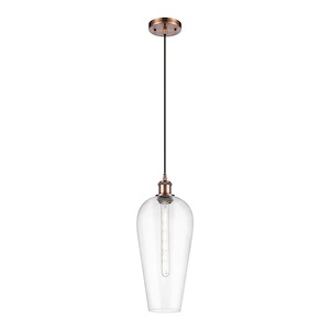 Chelsea - 1 Light Ballston Cord Hung Mini Pendant-19 Inch Tall and 8 Inch Wide - 1387650
