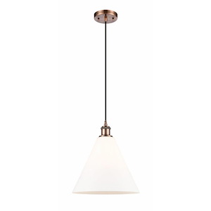 Berkshire - 1 Light Cord Hung Mini Pendant In Industrial Style-14.75 Inches Tall and 12 Inches Wide