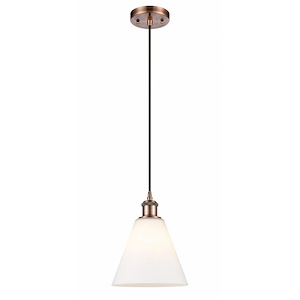 Berkshire - 1 Light Cord Hung Mini Pendant In Industrial Style-11.75 Inches Tall and 8 Inches Wide