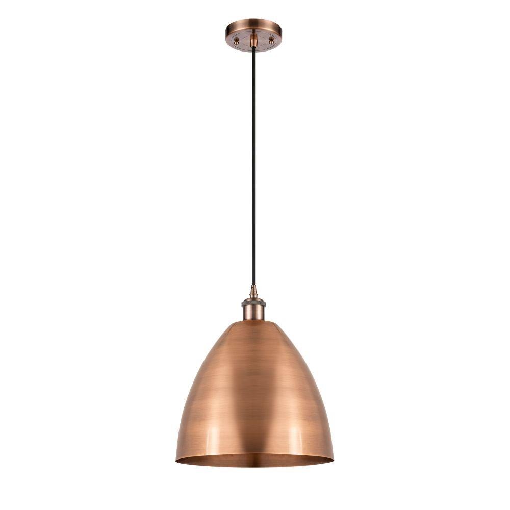 Innovations Lighting 516-1P-MBD-12-LED Bristol - 100W 1 LED Cord Dome Mini Pendant-13 Inch Tall and 12 Inch Wide