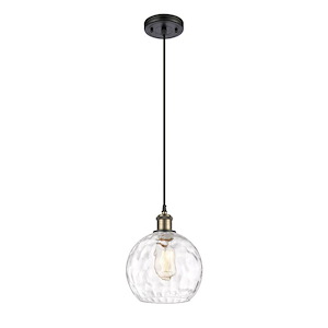 Athens Water Glass - 1 Light Cord Hung Mini Pendant-10 Inch Tall and 8 Inch Wide - 1297703