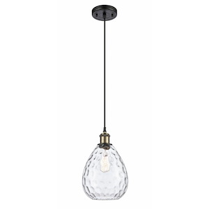 Waverly - 1 Light Cord Hung Mini Pendant In Industrial Style-12 Inches Tall and 8 Inches Wide