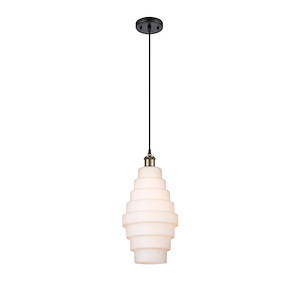 Cascade - 100W 1 LED Cord Hung Mini Pendant In Industrial Style-17.5 Inches Tall and 8.25 Inches Wide - 1289462