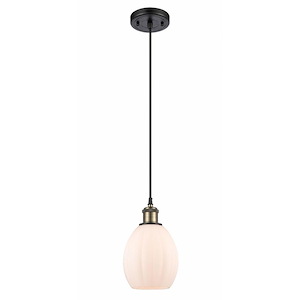 Eaton - 1 Light Cord Hung Mini Pendant In Industrial Style-9.5 Inches Tall and 6 Inches Wide