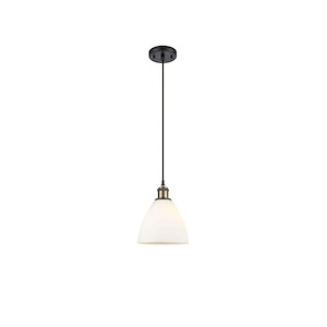 Bristol - 1 Light Glass Cord hung Mini Pendant-9.5 Inch Tall and 7.5 Inch Wide - 1289505