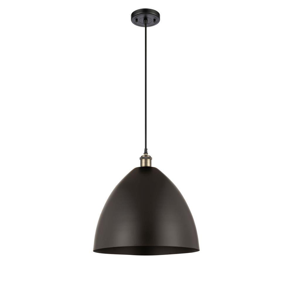 Innovations Lighting 516-1P-MBD-16-LED Bristol - 100W 1 LED Cord hung Cone Mini Pendant-17 Inch Tall and 16 Inch Wide