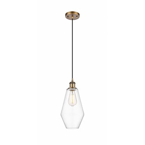 Cindyrella - 1 Light Cord Hung Mini Pendant In Industrial Style-14.5 Inches Tall and 7 Inches Wide