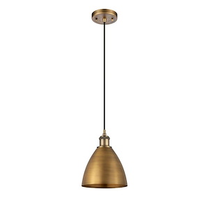 Metal Bristol - 1 Light Mini Pendant In Industrial Style-11.25 Inches Tall and 7.5 Inches Wide