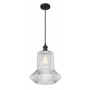Springwater - 1 Light Cord Hung Mini Pendant In Industrial Style-14 Inches Tall and 12 Inches Wide - 1289486