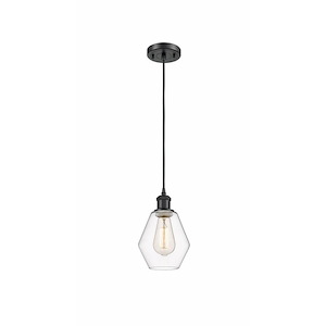 Cindyrella - 1 Light Cord Hung Mini Pendant In Industrial Style-10 Inches Tall and 6 Inches Wide - 1289461