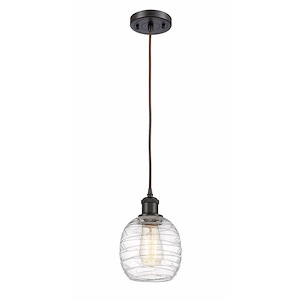 Belfast - 1 Light Cord Hung Mini Pendant In Industrial Style-9 Inches Tall and 6 Inches Wide