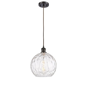 Athens Water Glass - 1 Light Cord Mini Pendant In Industrial Style-13 Inches Tall and 10 Inches Wide - 1297578