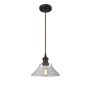 Orwell - 1 Light Cord Hung Mini Pendant In Industrial Style-6.5 Inches Tall and 8.38 Inches Wide