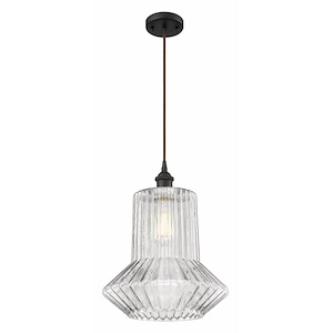 Springwater - 1 Light Cord Hung Mini Pendant In Industrial Style-14 Inches Tall and 12 Inches Wide
