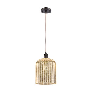 Bridal Veil - 1 Light 8" Cord hung Mini Pendant-9 Inch Tall and 5 Inch Wide - 1426818
