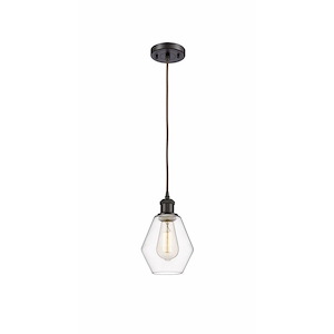 Cindyrella - 1 Light Cord Hung Mini Pendant In Industrial Style-10 Inches Tall and 6 Inches Wide - 1289461