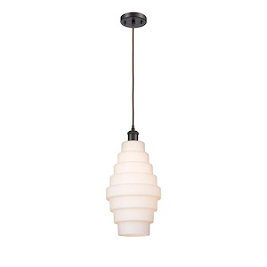 Cascade - 100W 1 LED Cord Hung Mini Pendant In Industrial Style-17.5 Inches Tall and 8.25 Inches Wide - 1289462