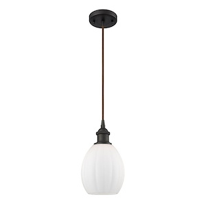 Eaton - 1 Light Cord Hung Mini Pendant In Industrial Style-9.5 Inches Tall and 6 Inches Wide