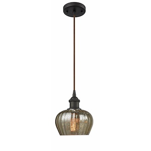 Fenton - 1 Light Cord Hung Mini Pendant In Industrial Style-7.5 Inches Tall and 6.5 Inches Wide