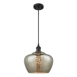 Fenton - 1 Light Cord Hung Mini Pendant In Industrial Style-11 Inches Tall and 11 Inches Wide - 1289523