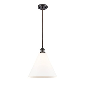 Berkshire - 1 Light Cord Hung Mini Pendant In Industrial Style-14.75 Inches Tall and 12 Inches Wide