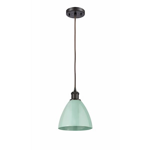 Plymouth Dome - 1 Light Cord Hung Mini Pendant In Industrial Style-11.25 Inches Tall and 7.5 Inches Wide - 1289532