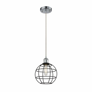Lake Placid - 1 Light Cord Hung Pendant In Industrial Style-10.25 Inches Tall and 8 Inches Wide