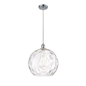 Athens Water Glass - 1 Light Pendant In Industrial Style-16.88 Inches Tall and 13.75 Inches Wide