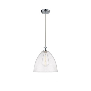 Bristol Glass - 1 Light Mini Pendant In Industrial Style-14.75 Inches Tall and 12 Inches Wide - 1297707