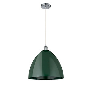 Plymouth Dome - 1 Light Cord Hung Mini Pendant In Industrial Style-18.75 Inches Tall and 16 Inches Wide - 1289468