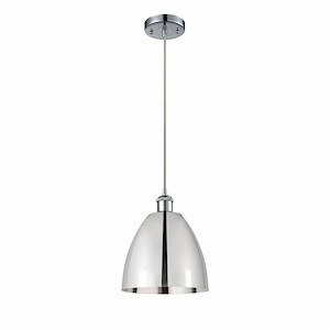 Metal Bristol - 1 Light Mini Pendant In Industrial Style-12.88 Inches Tall and 9 Inches Wide