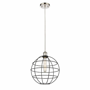 Lake Placid - 1 Light Cord Hung Pendant In Industrial Style-14.5 Inches Tall and 12 Inches Wide