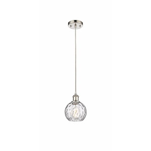 Athens Water Glass - 1 Light Cord Mini Pendant In Industrial Style-8 Inches Tall and 6 Inches Wide