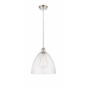 Bristol Glass - 1 Light Mini Pendant In Industrial Style-14.75 Inches Tall and 12 Inches Wide