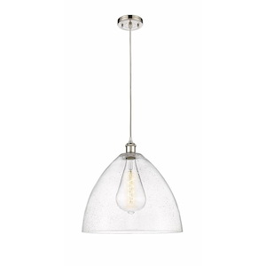Bristol Glass - 1 Light Pendant In Industrial Style-18.75 Inches Tall and 16 Inches Wide - 1297628