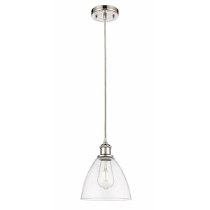 Bristol Glass - 1 Light Mini Pendant In Industrial Style-11.25 Inches Tall and 7.5 Inches Wide
