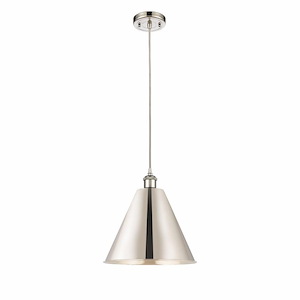 Ballston Cone - 1 Light Mini Pendant In Industrial Style-14.75 Inches Tall and 12 Inches Wide - 1297581