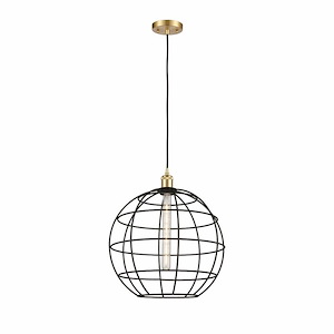 Lake Placid - 1 Light Cord Hung Pendant In Industrial Style-17.75 Inches Tall and 16 Inches Wide - 1316753