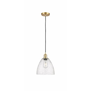 Bristol Glass - 1 Light Mini Pendant In Industrial Style-13.25 Inches Tall and 9 Inches Wide - 1297679