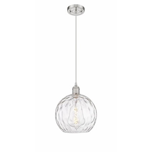 Athens Water Glass - 1 Light Cord Hung Mini Pendant In Industrial Style-13 Inches Tall and 10 Inches Wide - 1289495