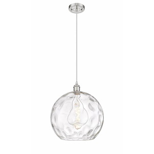 Athens Water Glass - 1 Light Cord Hung Pendant In Industrial Style-16.88 Inches Tall and 13.75 Inches Wide - 1289469