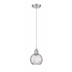 Athens Water Glass - 1 Light Cord Hung Mini Pendant In Industrial Style-8 Inches Tall and 6 Inches Wide - 1289528